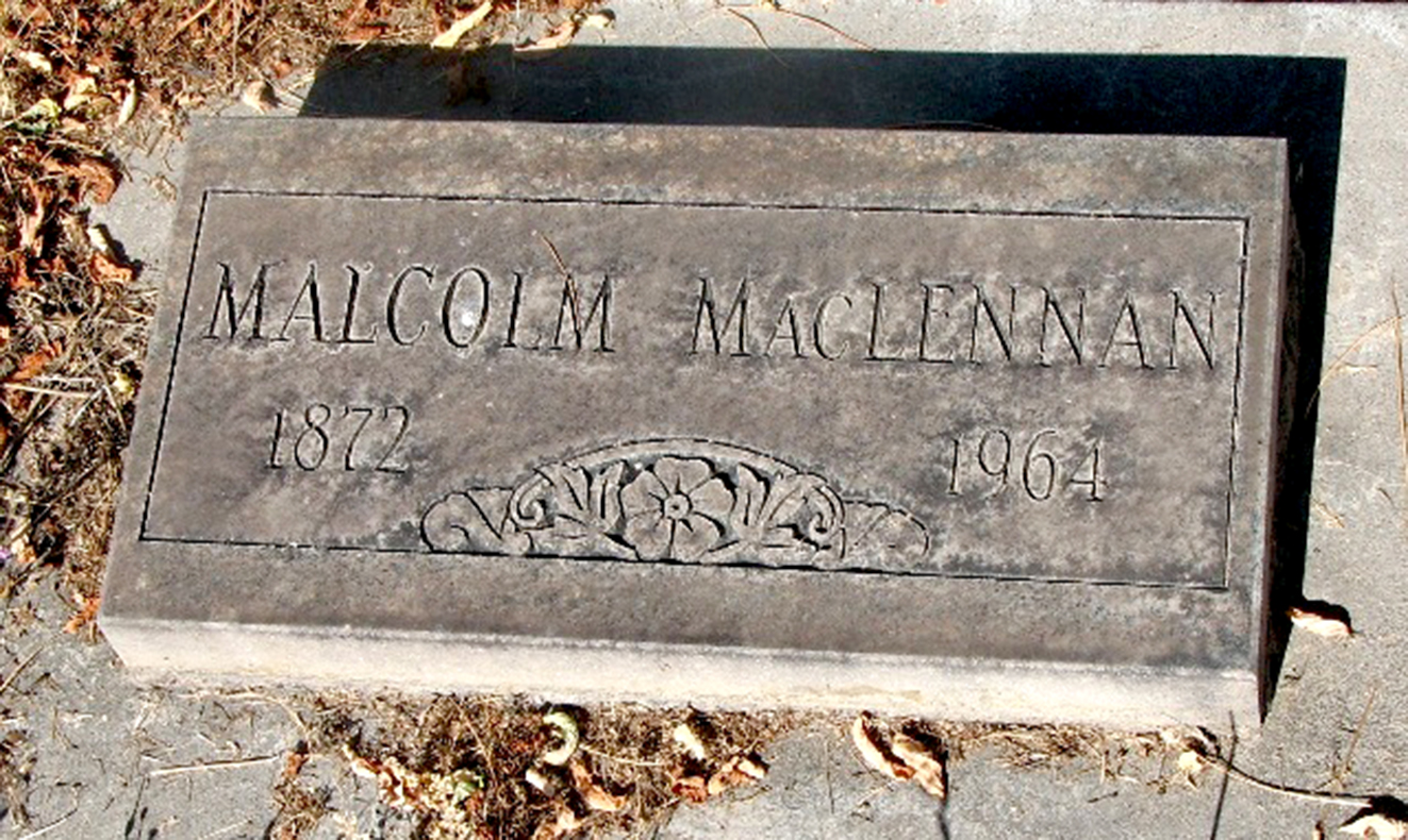 Photo of headstones/Malcolm MacLennan 1872-1964 hdstn Dayville Cemetery Oregon